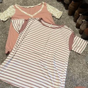 Lot of 2 cute shirts from a boutique. Size mediums. Smoke free home.